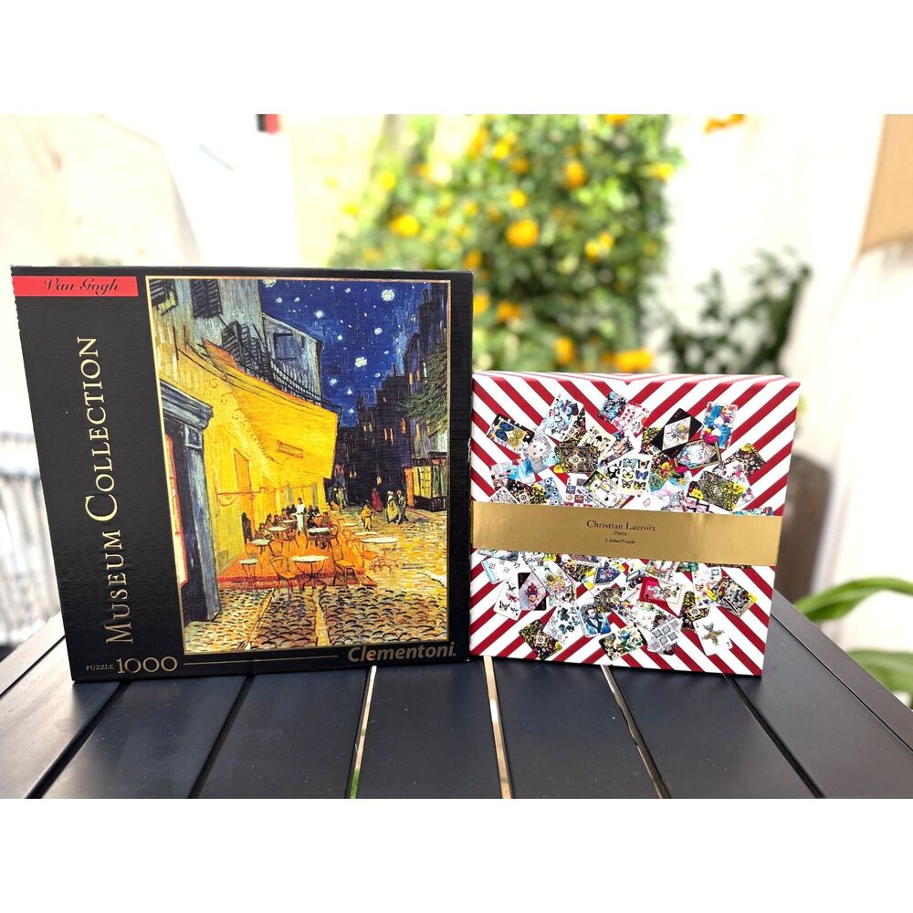 NIB Van Gogh Cafe Terrace At Night & Christian Lacroix Paris 2 Side Puzzle Bndl